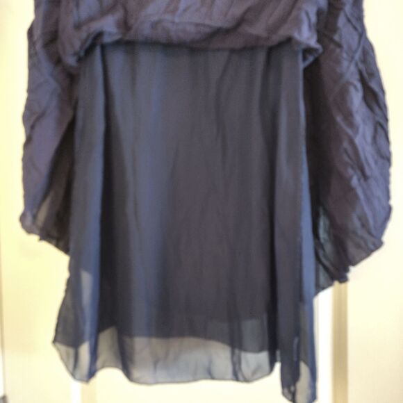 Altar'd State Navy Blue Minimalist Boho Babydoll Top S Crochet Festival Y2K - Picture 7 of 9